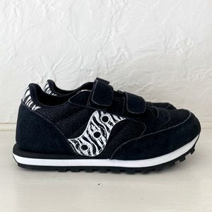 Kids Saucony Jazz Sneakers black with zebra print size 12.5